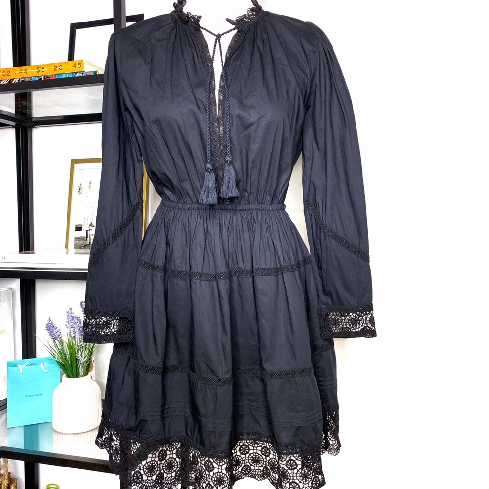 Ulla Johnson Helene Cotton-Poplin Black Mini Dress